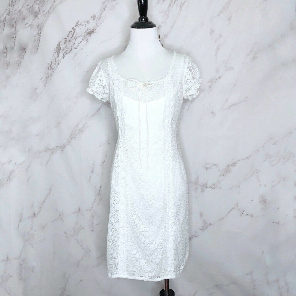 Nanette Lepore White Lace Crochet Short Dress